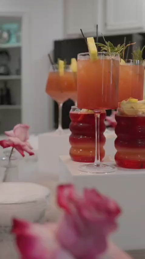 Load video: Radieux Sips elegant moctail and cocktail display